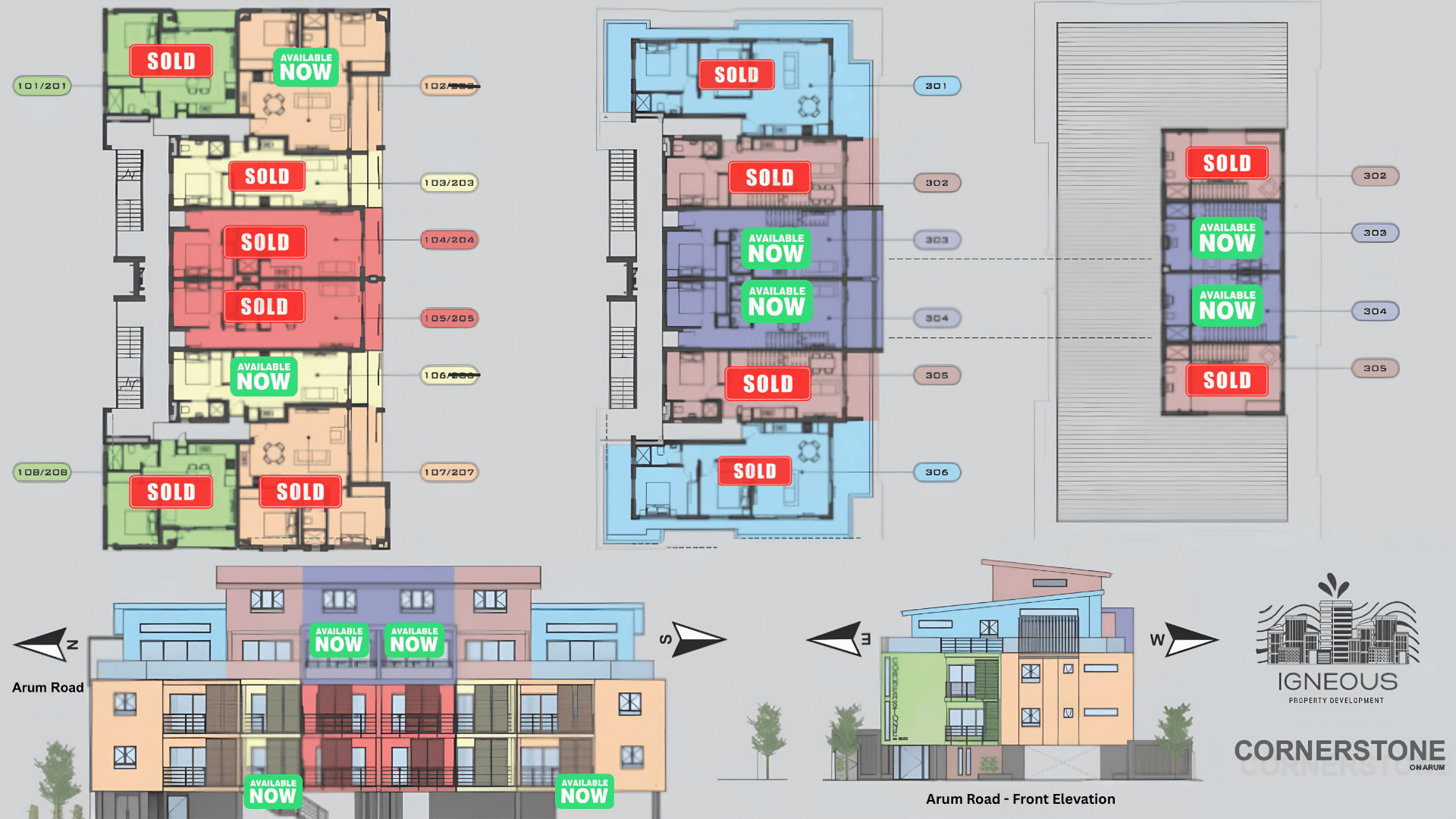 Cornerstone Colour-Coded Floor Plans