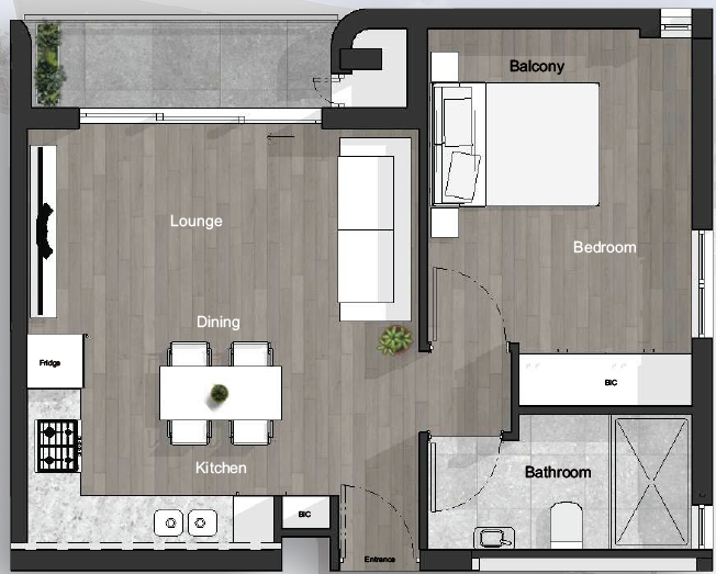 1 Bedroom - Unit 108