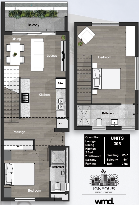 2 Bedroom Loft - Unit 305